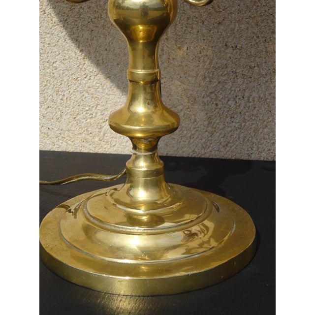 Gold Copper Candlestick Bedside Lamps, 1890s, Set of 2 For Sale - Image 8 of 18