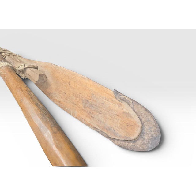 Antique Primitive Hand Hewn Garden Adze With Hand Wrought Iron Edge For Sale - Image 4 of 8