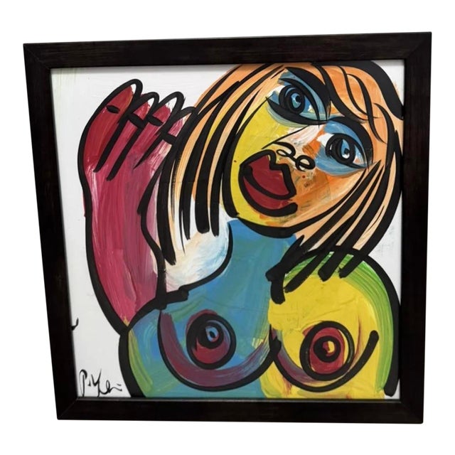 Peter Keil Abstract Nude Portrait Painting For Sale