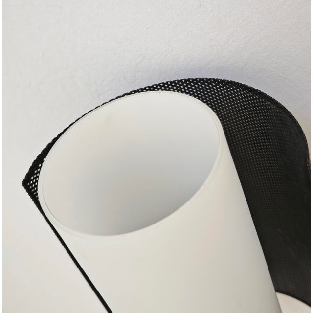 1960s Opal Glass, Brass and Black Enamelled Metal Wall Lamp in the style of Stilnovo, Italy, 1960s For Sale - Image 5 of 18