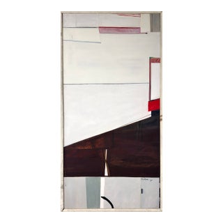 Vintage Monumental Abstract Minimalist Geometric Study, Signed (Oil on Canvas) For Sale