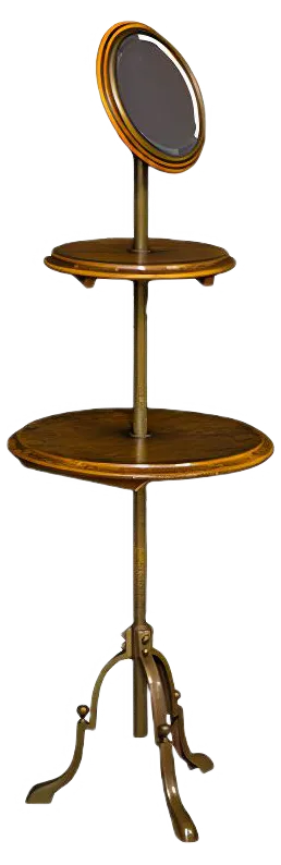 Antique Edwardian Walnut and Glass Shaving Stand