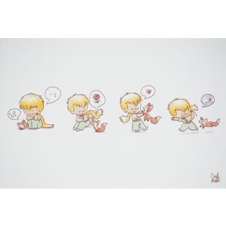 Antoine De Saint-Exupery, Le Petit Prince et son ami le renard, Lithograph For Sale
