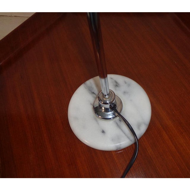 Vintage Table Lamp with Marble Base and Opaline Glass Cone, 1990s For Sale - Image 11 of 15