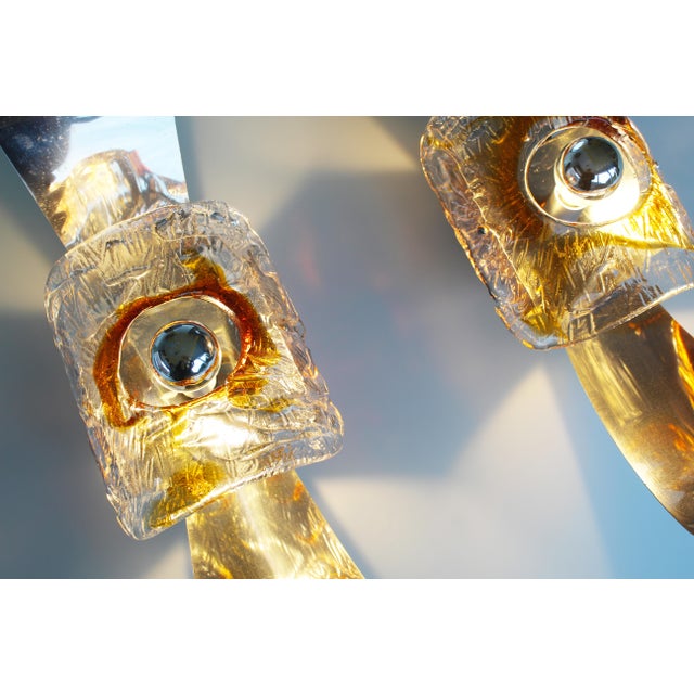 Murano Glass Wall Sconces from A.V. Mazzega, 1970s, Set of 2 For Sale - Image 9 of 11