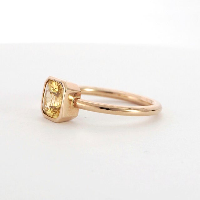 Gia No Heat Yellow Sapphire Solitaire Ring 2.15ct in 14k Gold Size 7.75 For Sale - Image 11 of 13