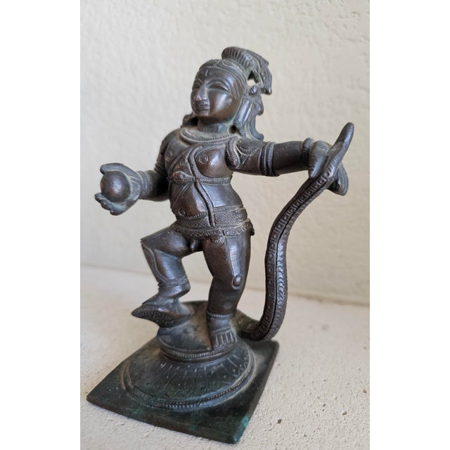 South Indian Nayaka Bronze Sculpture of Krishna Kaliya Damana, Circa 18th Century For Sale - Image 9 of 12