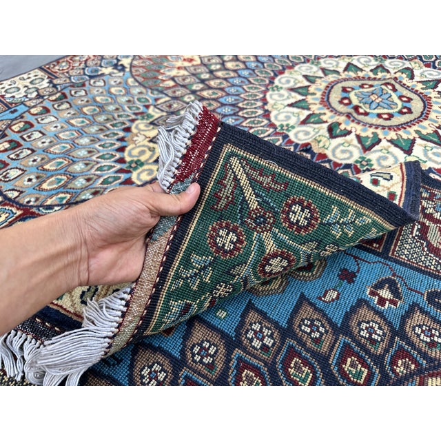 Hand-Knotted Afghan Gonbad Dome Design Medallion Rug - 6'10" X 5'0" For Sale - Image 10 of 12