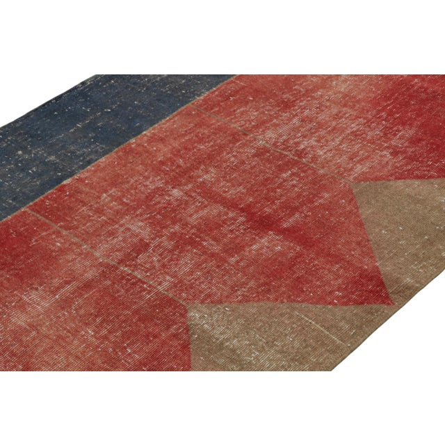 Rug & Kilim Vintage Turkish Rug in Red With Geometric Patterns For Sale - Image 4 of 7