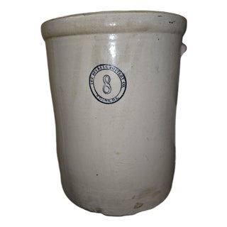 19th Century 8 Gallon Stoneware Crock by the Buckeye Pottery Company For Sale