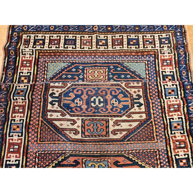 Antique Karachov Kazak Area Rug, Hand-Knotted Wool, Caucasus, 1800s, 4' x 7' For Sale - Image 9 of 16