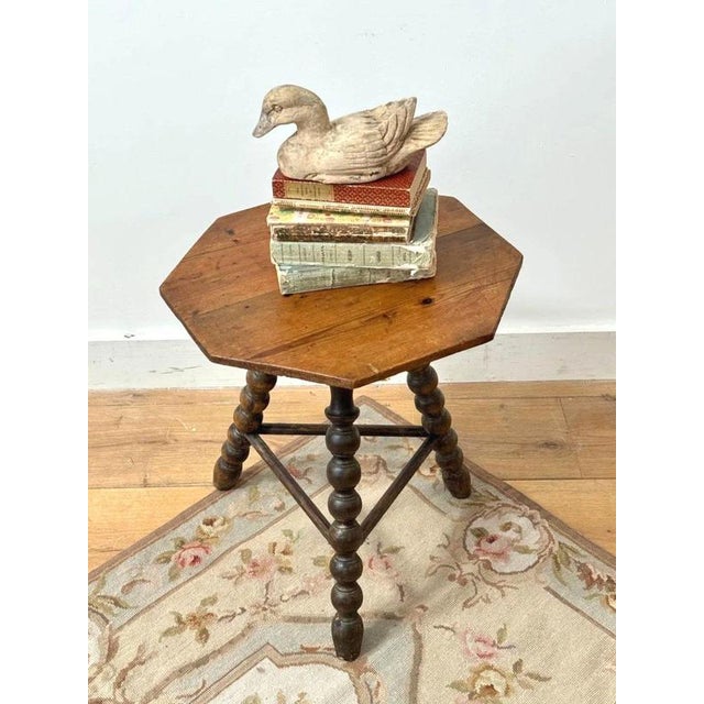 Victorian Wooden Bobbin Tripod Leg Side Table For Sale - Image 6 of 12