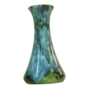 Mid 20th Century Vase Drip Glaze Pottery Blue & Green Retro Mid Century Modern