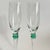 Contemporary Vintage Champagne Flutes Clear Glass With Green Stem Detail, 9" - Set of 2 For Sale - Image 3 of 7
