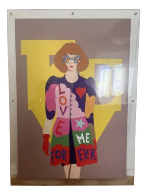Love Me Forever, 2000s, Plastic & Paper, Framed