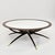 Large Spider leg coffee table with milk glass top and patinated brass sabot legs. Similar to designs by Ico Parisi and...