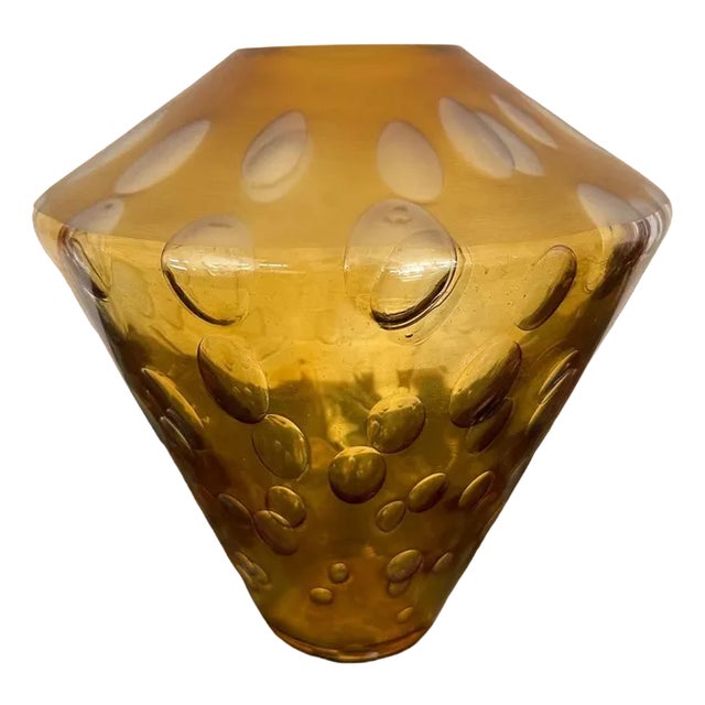 Amber Murano Glass Vase, 2002 For Sale