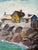 Vintage Impressionist Coastal Harbor Oil Painting on Canvas - Framed For Sale - Image 13 of 18