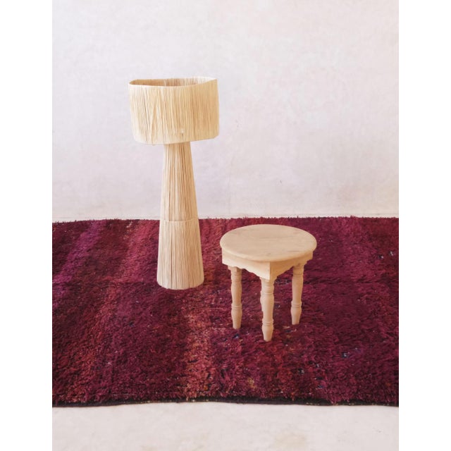 Tribal 1980s Burgundy Collector Moroccan Wool Rug - 9.5 X 6.5 Ft For Sale - Image 3 of 8