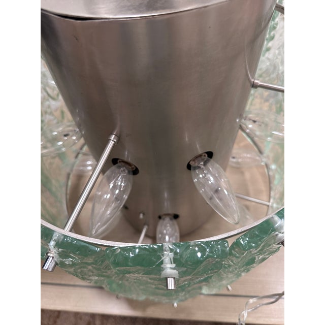 1970s 1970s Italian “Ice” Glass Pendant For Sale - Image 5 of 8