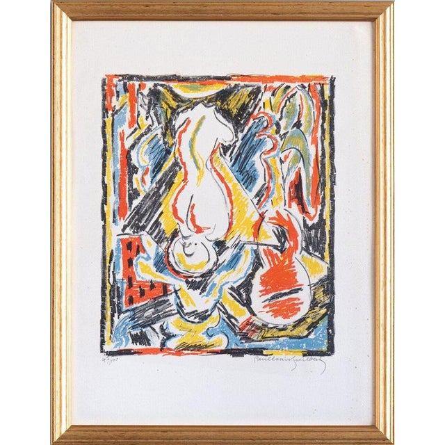 Paul-Louis Guilbert, Still Life with Statue, Lithograph on Paper, Mid-20th Century, Framed For Sale - Image 6 of 9