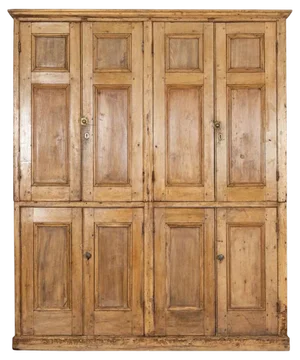 Large 19th Century English Estate Pine Housekeepers Cupboard, 1880s