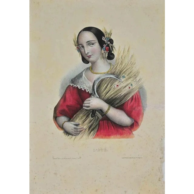 The summer is an etching realized by the French engraver Christmas François Bertrand (1785-1952). It Belongs to the Suite...