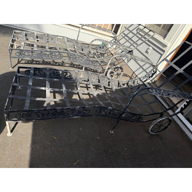 Pair of Vintage Molla Cast Aluminum Chaise Lounges For Sale - Image 12 of 15