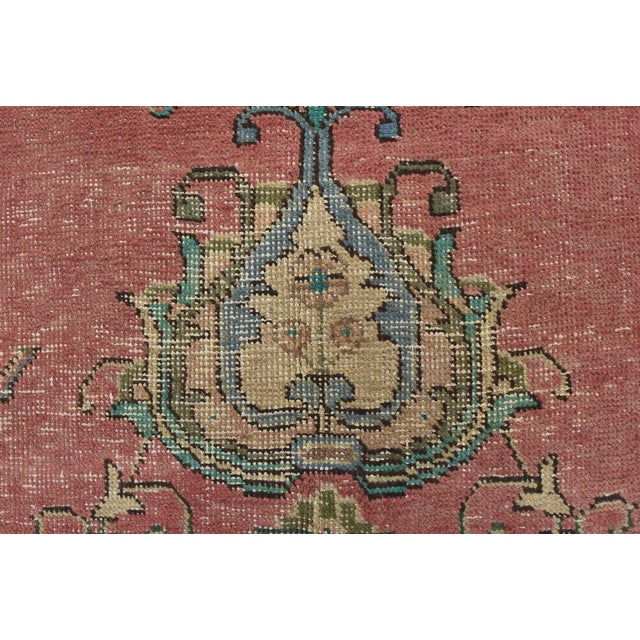 Tabriz Rug 9’8” X 12’6” Pink Wool Vintage Distressed Hand-Knotted Carpet For Sale - Image 10 of 15