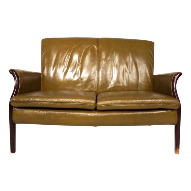 Two-Seater Sofa in Moss Green Froxfield Leather by Parker Knoll, 1960 For Sale