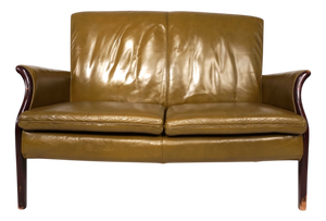 Two-Seater Sofa in Moss Green Froxfield Leather by Parker Knoll, 1960