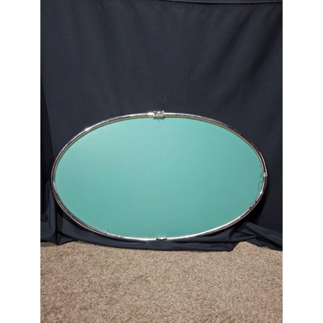 1920s Large Vintage Art Deco Mirror in Chrome, 1920s For Sale - Image 5 of 7