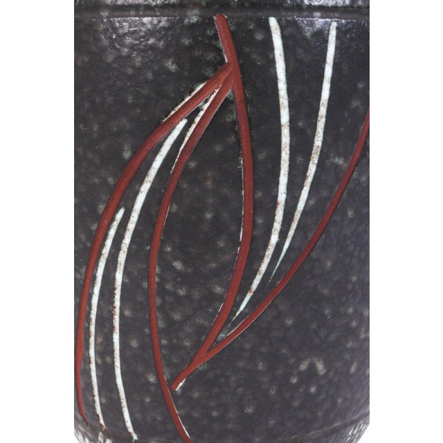 Black West German Ceramic Vase For Sale - Image 8 of 8