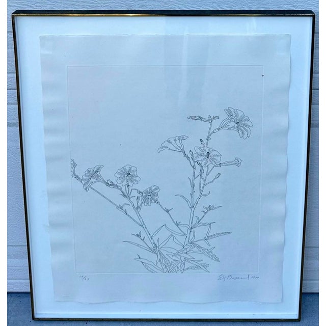 Black Ed Baynard (American, 1940–2016) Floral, Flowers Etching Framed For Sale - Image 8 of 12