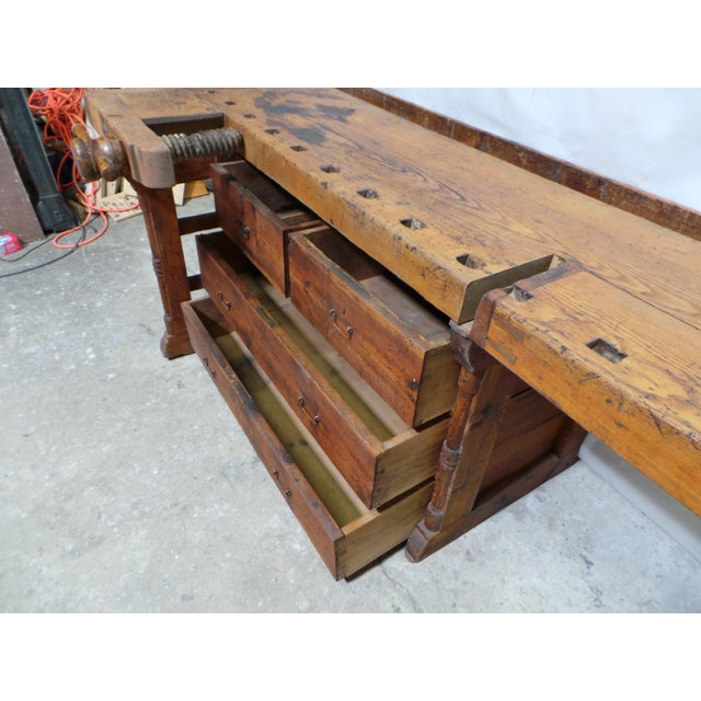 Brown Swedish Carpenters Work Bench For Sale - Image 8 of 13