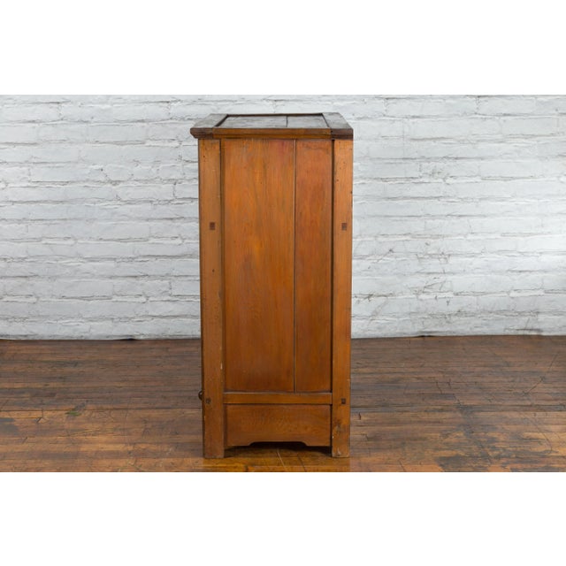 Early 20th Century Chinese Hand-Painted Figure & Calligraphy Cabinet For Sale - Image 9 of 13