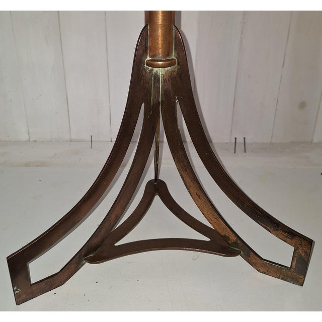 Antique Art Nouveau Standing Candlestick in Copper, 1900 For Sale - Image 6 of 8