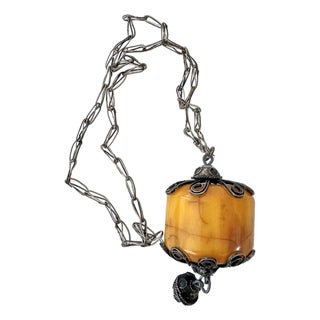 Antique Tibetan Berber and Silver Necklace For Sale