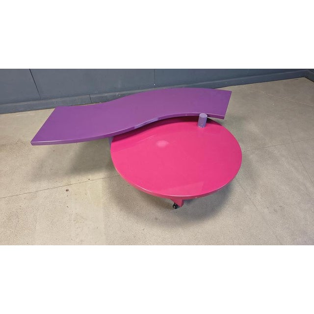 Pink Rotating Burlwood Coffee Table by Maurizio Salvato for Saporiti Italia, 1980s For Sale - Image 8 of 15