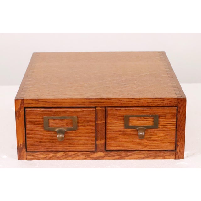 Traditional Antique Quarter Sawn Oak Card File Cabinet For Sale - Image 3 of 9