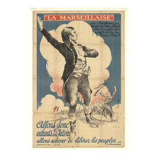 1915 Jacques Carlu 'La Marseillaise' Vintage Black & White Lithograph For Sale
