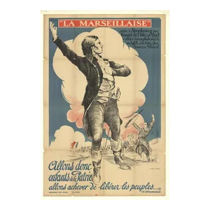 1915 Jacques Carlu 'La Marseillaise' Vintage Black & White Lithograph