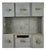 Vintage Primitive Home Constructed Wooden Multi Drawer Display Apothecary Painted Cabinet For Sale