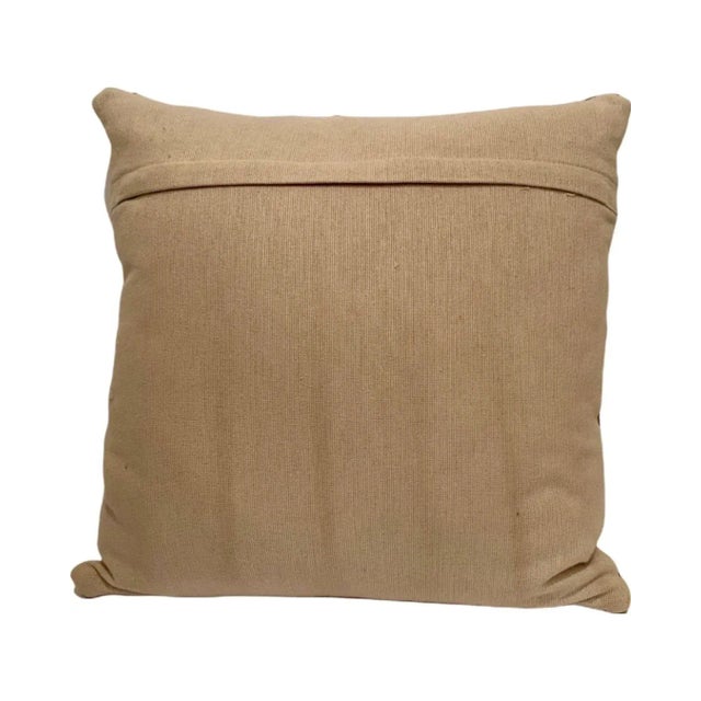 Late 20th Century Vintage Red Carpet Handwoven Decorative Geometric Throw Pillow For Sale - Image 5 of 12