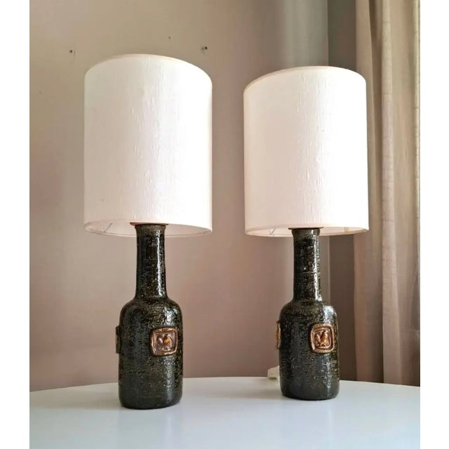 Medallion Table Lamps by Aldo Londi for Bitossi, Italy, 1960s, Set of 2 For Sale - Image 9 of 11