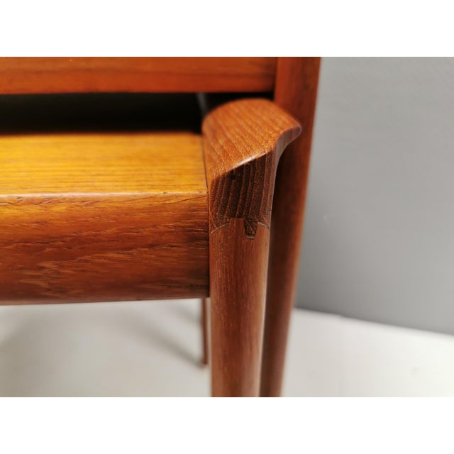 Wood Nesting Tables in Veneered and Teak Wood with Tap Joints and ‘Edge from Heltborg Møbler, Denmark, 1960s, Set of 2 For Sale - Image 7 of 11