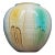 Vintage Japanese Ceramic Vase With Multicolor Crackle Glaze Drip Detail, Signed For Sale