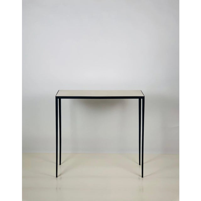 Etude' Wrought Iron and Parchment Consoles by Design Frères - A Pair For Sale In Los Angeles - Image 6 of 13
