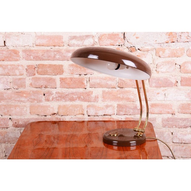 1950s Mid-Century Brass Table Lamp attributed to E. Hillebrand, Germany, 1950s For Sale - Image 5 of 13