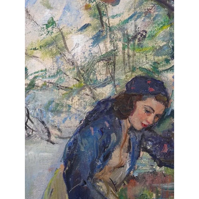 1950s Carlo Cherubini, Female Figure in the Stream, 1950s, Oil on Canvas on Panel, Framed For Sale - Image 5 of 9